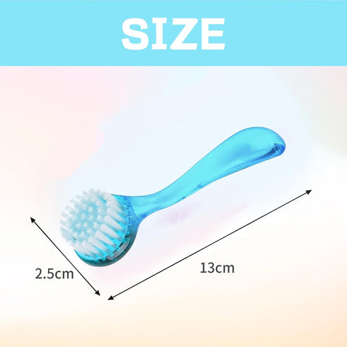2 Pcs Face Brushes for Cleansing Set, Small Manual Exfoliating Brushes for Spa & Makeup Removal, Pink and Purple
