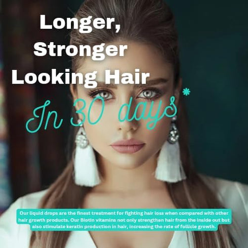 Liquid Collagen with Hyaluronic Acid & Biotin, Skin Hydration, Hair Growth, Nail Strength Supplement - Drop form
