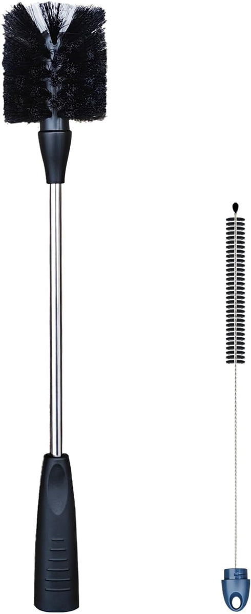 Tesdluy 2 in 1 Long Handle Bottle with Straw Brush Cleaner Set, Stainless