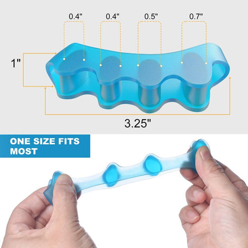 ROOCKE 4 Pcs Gel Toe Spacers - Hammer Toe Bunion Corrector for Men, Big Toe Spreaders, Yoga Toe Separators