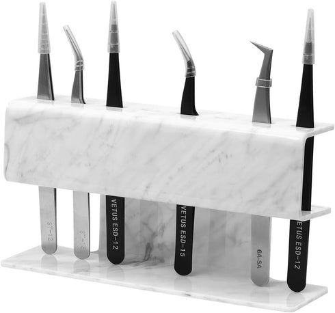 Lash Extension Supplies GEMERRY Tweezer Holder Stand Acrylic Display Storage for 8 Pcs Tweezers Accessories (Marbling)