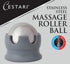 Cestari Stainless Steel Ice Hot Cold Roller for Pain Relief, Foot Massage Ball with Silicone Holder, Gray
