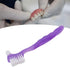 Portable False Teeth Cleaning Brush, Elderly Denture Brush with Container for Home Travel (Purple)