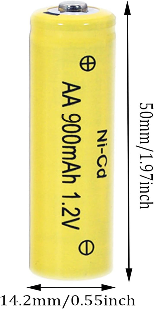 XFULL 12 Packs 1.2V 900mAh AA Ni-Cd Rechargable Batteries for Solar String Lights, Garden Yard Lawn Landscape Lighting