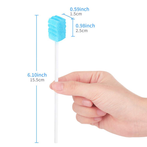 (50 Pack) Disposable Unflavored Mouth Swabs, Sterile Oral Swabs for Dental Cleaning