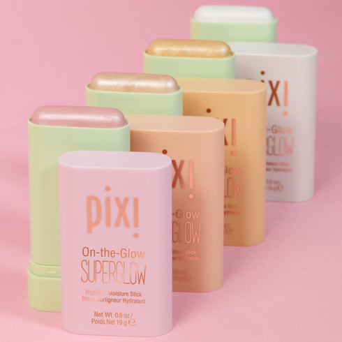 Pixi On-the-Glow SuperGlow - GlidedGold, Hydrating Gel-Cream Highlighter with Ginseng, Aloe Vera & Fruit Extracts, For Cheeks & Brow Bones, 19g / 0.6oz, Paraben-Free, Luminous Natural Highlight