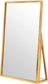 LONGSHENG Gold Vanity Makeup Mirror, Rectangle Table Desk Countertop Mirror for Bathroom Home Decor