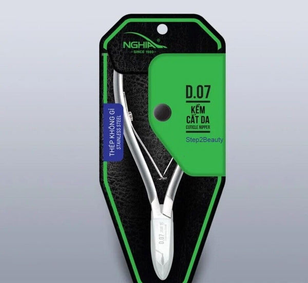 Nghia Professional Stainless Steel Cuticle Nipper C-07 (D-07) Jaw 16 Cuticle Cutter Trimmer Manicure Tools Perfect Nail Care Tool at Home Spa Saloon