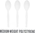 Pack 1000, Perk Plastic Spoons, Medium-Weight Disposable Silverware, Perfect For Breakfast, Snacks, Desserts, of White