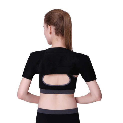 Self Heating Double Shoulder Support Brace Wrap for Hiking, Lifting, Arthritis, Rotator Cuff Pain Relief