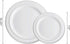 125 Piece Silver Dinnerware Party Set - 50 Silver Rim Plastic Plates, 25 Dinner 25 Dessert Plates, 25 Knives, 25 Forks, 25 Spoons - 25 Guest Disposable Set for Wedding Birthday Parties by Munfix