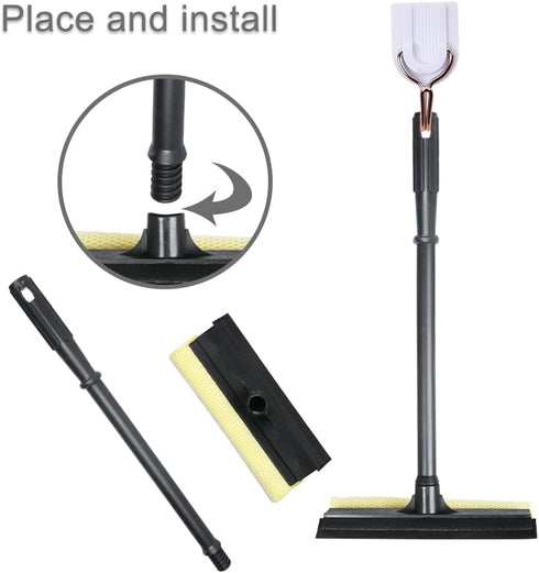 MULING Window Squeegee Cleaning Tool: 2 in 1 Window Cleaning Car Squeegee with Windshield Cleaning Sponge