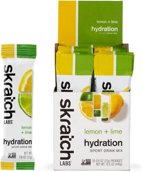 Hydration Packets SKRATCH LABS - Hydration Drink Mix, Lemon Lime (20ct) - Electrolyte Powder for Athletes