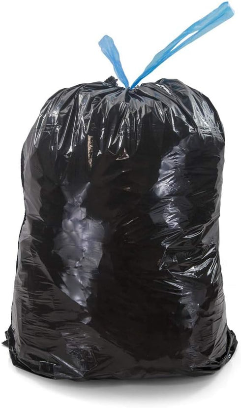 HomeyGear Strong Large 30 Gallon Drawstring Trash Bags Black Can Liners Kitchen Garbage