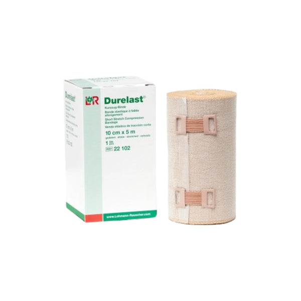 Lohmann & Rauscher Durelast Extra Short Stretch Bandage, 10cm Wide x 5m Long, Compression Bandage