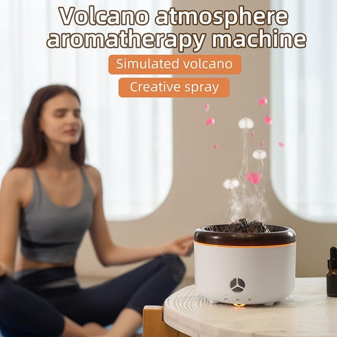 PEAPOET 500ML Volcano Flame Diffuser,Essential Oil Diffusers for Home,Decorative Bedroom Aromatherapy Scent Air