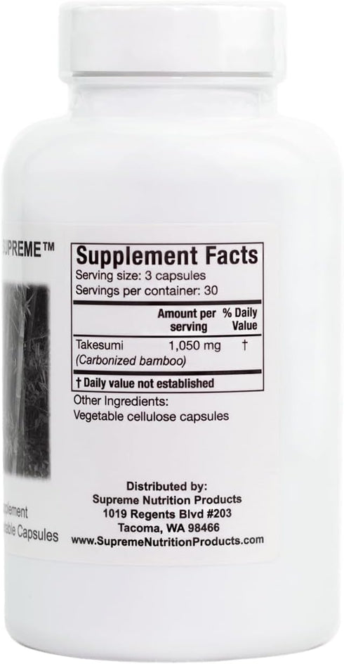 Supreme Nutrition Takesumi Supreme, 90 Pure Activated Bamboo Charcoal Vegetarian Capsules