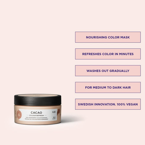 Maria Nila Colour Refresh Hair Mask, 3.4 Fl Oz, Semi-Permanent Pigments, 100% Vegan