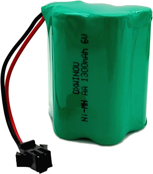 OXWINOU 6V 1300mAh Ni-MH AA Rechargeable Battery Pack with SM 2P Plug for