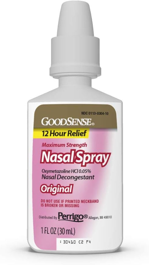 GoodSense Maximum Strength Nasal Spray, 1 Fluid Ounce for Colds and Allergies