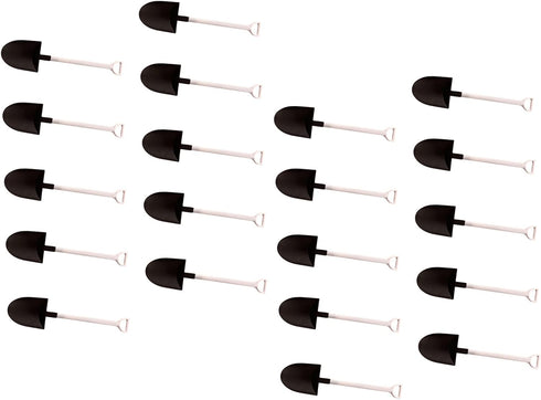 LJJCSFF 20 PCS Black Shovel Spoons Dessert Mini Pudding Spoons Plastic Shovel Spoons