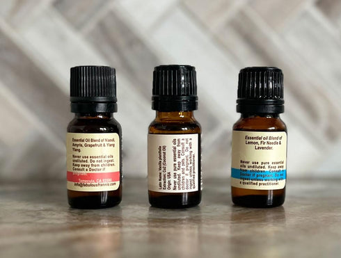 Freedom Set by Fabulous Frannie with Pure Essential Oils, Celebration Blend, Romance Blend, Vanilla 10ml (Pack of 3)