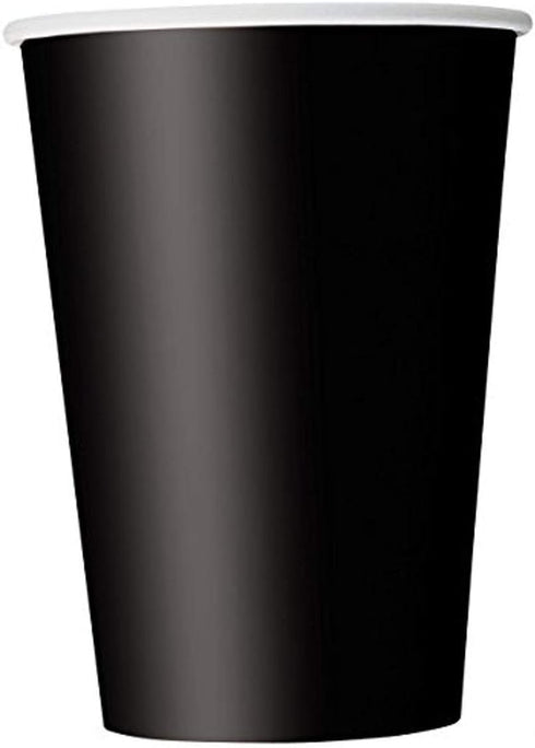 Premium Black Paper Cups, 9 oz (Pack of 14), Eco-Friendly Party Drinkware
