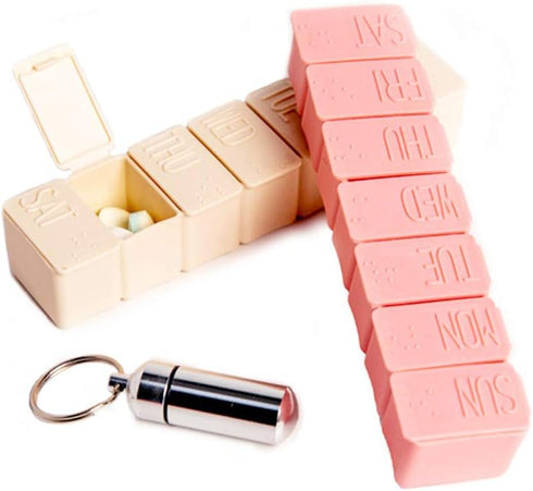 Toeah 2Pack Pill Organizer Am Pm Pill Organizer 7 Day with Braille Pill
