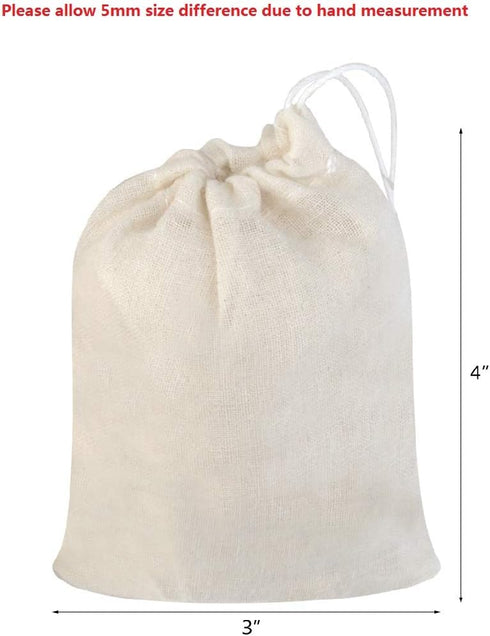 Tayfremn (3 4 Inches) Cotton Drawstring Bags, Reusable Muslin Bag Natural Cotton Bags with Drawstring Produce Bag Bulk