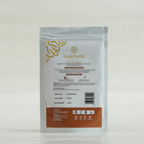 Organic Triphala Powder | Ayurvedic Gut Immune Health, Vegan, Gluten-Free, 100g