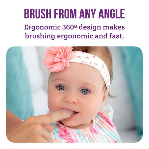 Itsy Bitsy People Recommended, 360 6 12 1-2, Set 2 Itsy Bitsy Baby Toothbrush, Pediatrician Degree Bristle Silicone