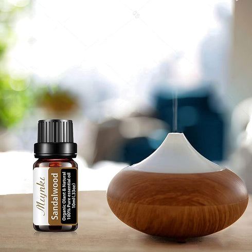 Sandalwood Essential Oil for Diffuser for Home Office Bedroom Bathroom Study Living Yoga Spa Large Room Outdoors-10ml