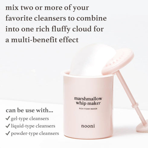 NOONI 2-in-2 Much Needed Facial Cleansing Single - Marshmallow Whip Maker, Gentle Deep Cleanser for All Skin Types