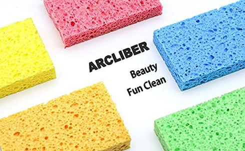 ARCLIBER Heavy Duty Kitchen Sponge, Color Cellulose Sponge, 12 Pack