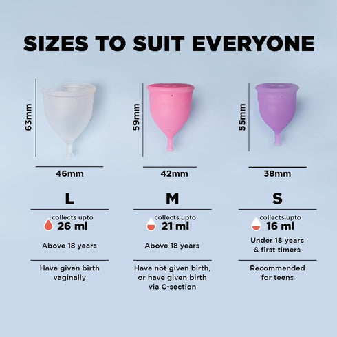 Pee Safe Reusable Menstrual Cup for Women, Large, Medical Grade Silicone, Soft, Flexible, BPA & Latex Free