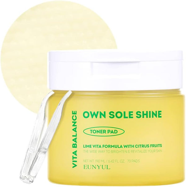 EUNYUL Vita Balance Own Sole Shine Toner Pad 70 Pads 6.43 fl. oz. Vitamin C Toner Pads Korean Skincare