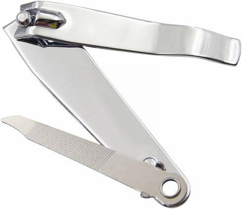 Silver Nail Clippers Set, Toenail Clippers and Fingernail Cutters for Thick Nails, Includes Nail File