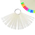 JASSINS 50 Pcs Nail Swatch Sticks with Ring, Fan-shaped Display Tips for Nail Art Polish Practice