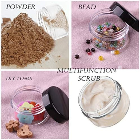 ZEJIA 25PCS Mini Sample Containers with Lids, 5 Gram Empty Plastic Travel Cosmetic Containers with Labels