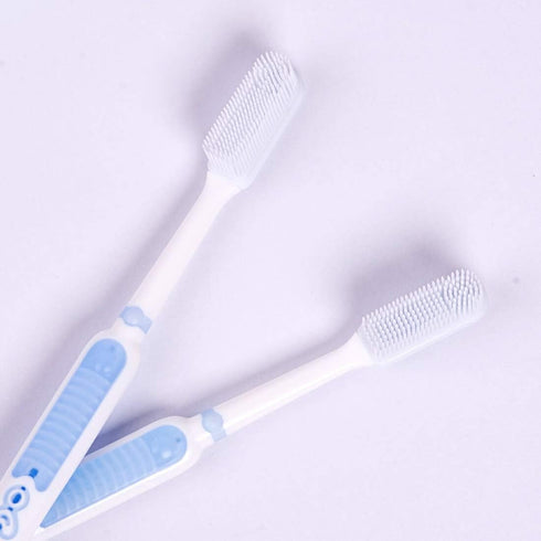 COOL & FRESH Silicone Bristles Toothbrush - 2 Pack Effective Manual Toothbrush