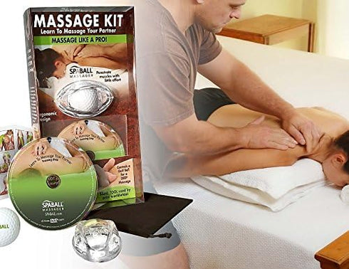 SPABALL Massage Kit - Teaches Partner Massage - Trigger Point Roller Ball -