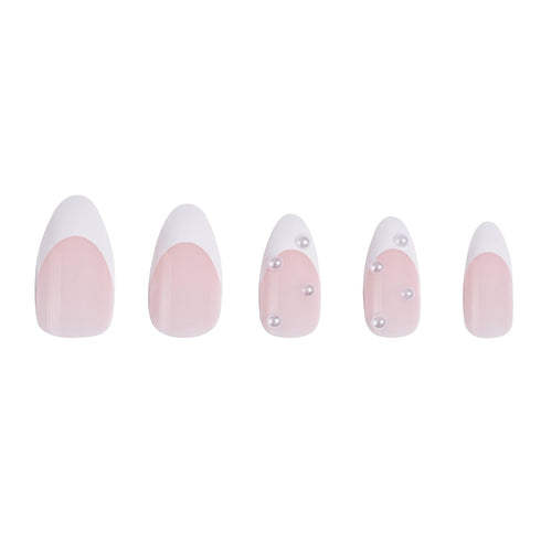 PaintLab Press On Nail Kit - 24 Piece Fake Nails with Glue, Nail File, Prep Pad & Cuticle Stick | Non Toxic & Cruelty Free | Complete Glue On Nails for Women & Girls (Mother of Pearl Almond)