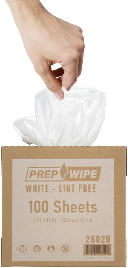 Prep Wipe Pack 100 9" 17" Lint Free Cleaning Towels, Heavy Duty Cleaning Cloths, Lint Free Wipes, Cleaning Cloths
