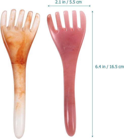 NOLITOY 2pcs Scalp Gusha Comb, Head Massage Tool for Back Muscle Relaxation, Pink Head Scratcher SPA