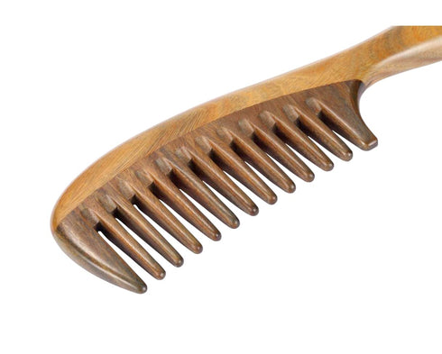 Louise Maelys Wooden Wide Tooth Hair Comb for Curly Hair Detangling Sandalwood