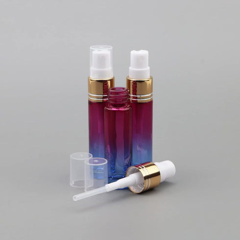 14Pcs 10ml Rose Blue Gradient Color Spray Bottles, Glass Vials for Perfume, Refillable Makeup Travel Fine Mist Sprayer