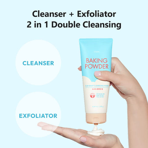 ETUDE Baking Powder B.B Deep Cleansing Foam, 5.4 fl.oz. (160ml) for Perfect Cleansing and Peeling