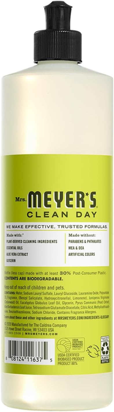 Mrs. Meyers Pear Tree Dish Soap, 16 fl oz (Pack of 1)