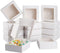 BENECREAT 20 Pack White Kraft Paper Boxes with Clear Window, 3.6x3.6x1.4, Gift Packaging for Bakery Cookies Cake Candy