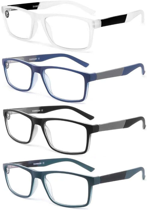 DONGDI Blue Light Blocking Reading Glasses, 4 Pack Computer Readers for Women and Men, Anti Glare UV Ray Filter